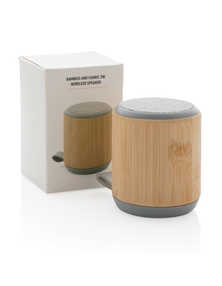 Speaker wireless 3W in bambù e tessuto Speaker wireless 3W in bambù e tessuto